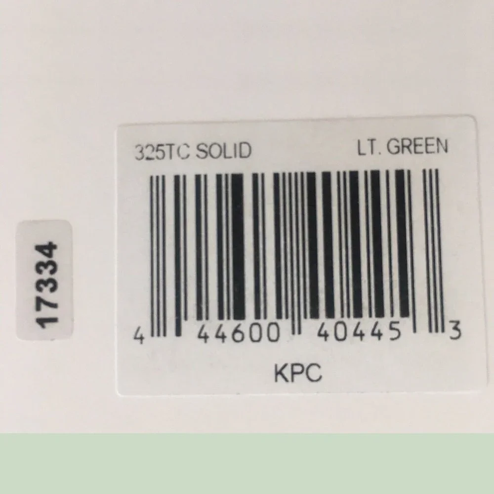 new LIGHT GREEN Heartland 325 Thread Count 100% Cotton Percale KING Pillowcases